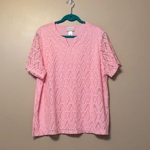 Alfred Dunner Lace Front Top, 1X